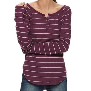 Juniors SO thermal henley top